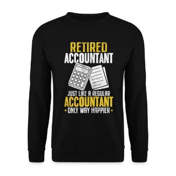 Retired Accountant Funny Bookkeeper Accountant - Unisex Sweatshirt - black - Front - Alina (178cm) & Michal (187cm)