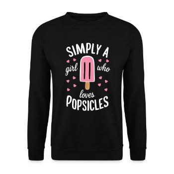 Simplement une fille qui aime les sucettes glacées drôles - Sweat-shirt Unisexe - noir - Devant - Alina (178cm) & Michal (187cm)