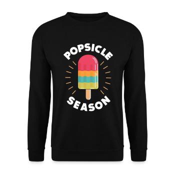 Eis am Stiel Jahreszeit Lustiges Eis am Stiel Gefrorener Sommer - Unisex Pullover - Schwarz - Vorne - Alina (178cm) & Michal (187cm)