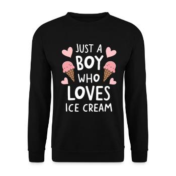 Just A Boy Who Loves Ice Cream Funny Frozen - Unisex Sweatshirt - black - Front - Alina (178cm) & Michal (187cm)