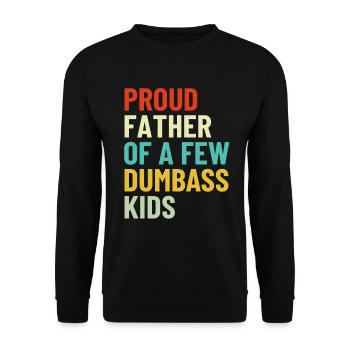 Stolzer Vater Von Ein Paar Dumbass Kids Retro Vintage - Unisex Pullover - Schwarz - Vorne - Alina (178cm) & Michal (187cm)