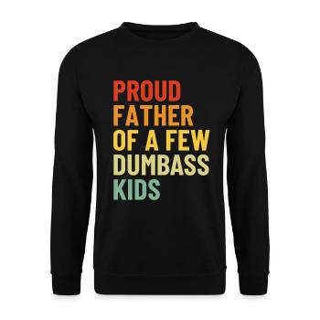 Stolzer Vater von ein paar dummen Kindern Retro-Vater - Unisex Pullover - Schwarz - Vorne - Alina (178cm) & Michal (187cm)