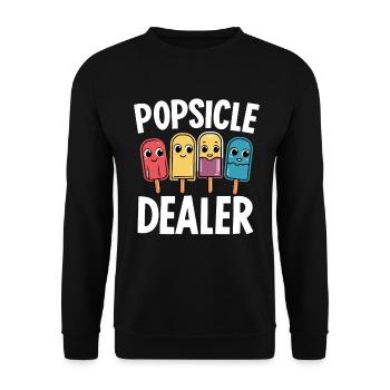 Popsicle Dealer Funny Popsicle Lolly Ice Cream - Unisex Sweatshirt - black - Front - Alina (178cm) & Michal (187cm)