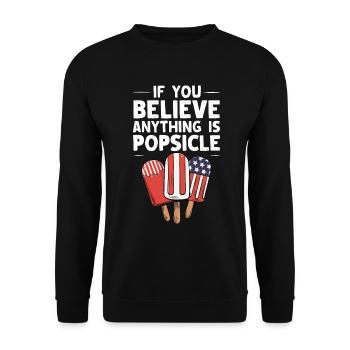 Alles ist Eis am Stiel USA Lustiges Eis mit amerikanischer Flagge - Unisex Pullover - Schwarz - Vorne - Alina (178cm) & Michal (187cm)