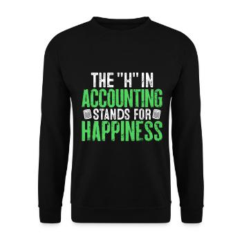 Le H en comptabilité Drôle CPA Fiscalité Comptable - Sweat-shirt Unisexe - noir - Devant - Alina (178cm) & Michal (187cm)