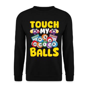 Touch My Balls Bingo Drôle Jeu Caller Bingo - Sweat-shirt Unisexe - noir - Devant - Alina (178cm) & Michal (187cm)