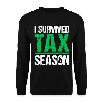 I Survived Tax Season Funny Accounting CPA - Unisex Sweatshirt - black - Front - Alina (178cm) & Michal (187cm)