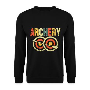 Tir à l’arc Retro Groovy Arrow Chasse à l’arc à poulies - Sweat-shirt Unisexe - noir - Devant - Alina (178cm) & Michal (187cm)
