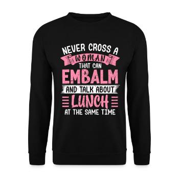 funéraire drôle funéraire dames embaumement morgue - Sweat-shirt Unisexe - noir - Devant - Alina (178cm) & Michal (187cm)