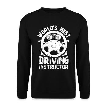 Der beste Fahrlehrer der Welt Lustiges Fahren - Unisex Pullover - Schwarz - Vorne - Alina (178cm) & Michal (187cm)