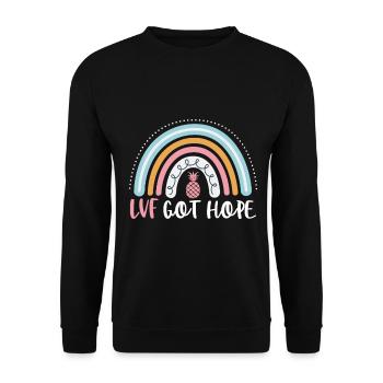 IVF Got Hope Lustig IVF Boho Regenbogen Unfruchtbarkeit - Unisex Pullover - Schwarz - Vorne - Alina (178cm) & Michal (187cm)
