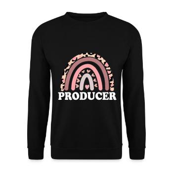 Producer Boho Rainbow Filmmaking Producer Post - Unisex Sweatshirt - black - Front - Alina (178cm) & Michal (187cm)