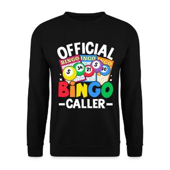 Official Bingo Caller Funny Casino Gambling Bingo - Unisex Sweatshirt - black - Front - Alina (178cm) & Michal (187cm)