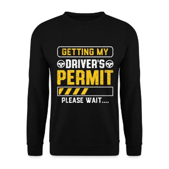 Getting My Driver's Permit Funny New Driver - Unisex Sweatshirt - black - Front - Alina (178cm) & Michal (187cm)