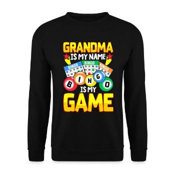 Grandma Is My Name Bingo Is My Game Grandma - Unisex Sweatshirt - black - Front - Alina (178cm) & Michal (187cm)