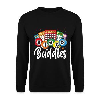 Bingo Buddies Drôle Jeu de loterie Bingo - Sweat-shirt Unisexe - noir - Devant - Alina (178cm) & Michal (187cm)