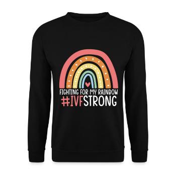 Fighting For My Rainbow IVF Egg Retrieval Funny - Unisex Sweatshirt - black - Front - Alina (178cm) & Michal (187cm)