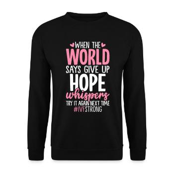 Funny IVF One in Eight Egg Retrieval Embryo - Unisex Sweatshirt - black - Front - Alina (178cm) & Michal (187cm)