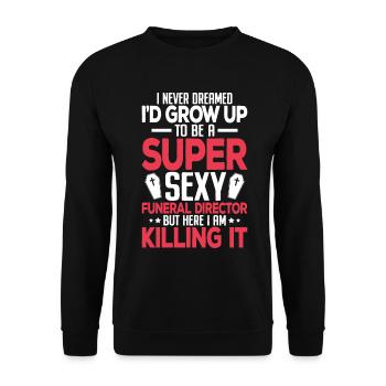 Super sexy directeur de pompes funèbres Morticien drôle - Sweat-shirt Unisexe - noir - Devant - Alina (178cm) & Michal (187cm)