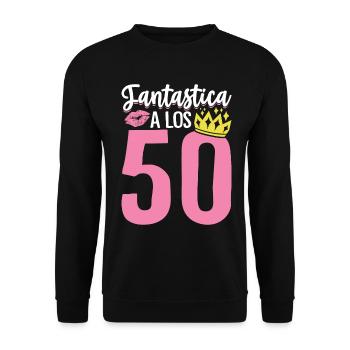 It's My 50th Birthday Party Queen Funny 50 Years - Unisex Sweatshirt - black - Front - Alina (178cm) & Michal (187cm)