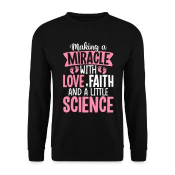 Making A Miracle With Love IVF Funny In Vitro - Unisex Sweatshirt - black - Front - Alina (178cm) & Michal (187cm)