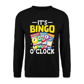 It's Bingo O'clock Funny Bingo Night Casino - Unisex Sweatshirt - black - Front - Alina (178cm) & Michal (187cm)