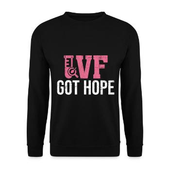 IVF Got Hope Funny Infertility IVF Mom Egg - Unisex Sweatshirt - black - Front - Alina (178cm) & Michal (187cm)