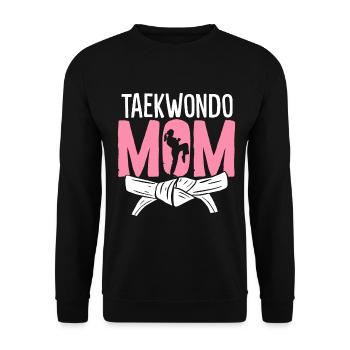 Taekwondo Maman Drôle Arts Martiaux Sport de combat - Sweat-shirt Unisexe - noir - Devant - Alina (178cm) & Michal (187cm)