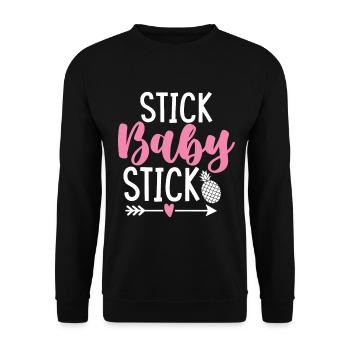 Stick Baby Stick Funny IVF Transfer Egg Retrieval - Unisex Sweatshirt - black - Front - Alina (178cm) & Michal (187cm)