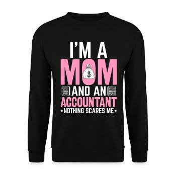 Ich bin eine Mutter und ein Buchhalter Lustige Mutter CPA - Unisex Pullover - Schwarz - Vorne - Alina (178cm) & Michal (187cm)