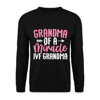 Grand-mère d’un miracle FIV Grand-mère drôle d’œuf - Sweat-shirt Unisexe - noir - Devant - Alina (178cm) & Michal (187cm)