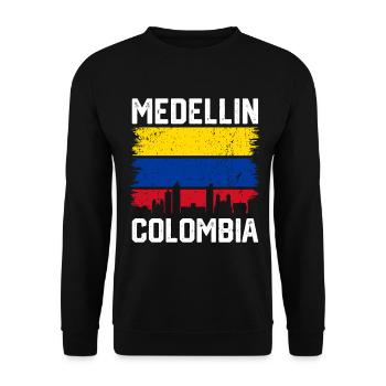 Medellin Colombia Funny Colombian Hispanic Latino - Unisex Sweatshirt - black - Front - Alina (178cm) & Michal (187cm)