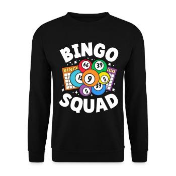 Bingo Squad Loterie Drôle Jeu Appel Holler - Sweat-shirt Unisexe - noir - Devant - Alina (178cm) & Michal (187cm)