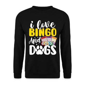 J’aime le bingo et les chiens Bingo drôle Chiens de jeu - Sweat-shirt Unisexe - noir - Devant - Alina (178cm) & Michal (187cm)