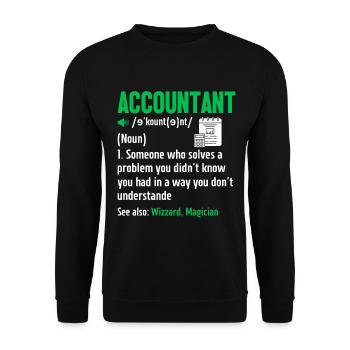 Comptable Drôle Définition CPA Tableur - Sweat-shirt Unisexe - noir - Devant - Alina (178cm) & Michal (187cm)