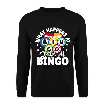Que se passe-t-il dans le bingo Reste dans le bingo Bingo drôle - Sweat-shirt Unisexe - noir - Devant - Alina (178cm) & Michal (187cm)