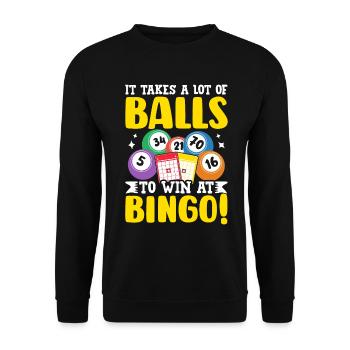 Lustiges Bingo-Spiel Lotterie Glücksspiel Anrufer Bingo - Unisex Pullover - Schwarz - Vorne - Alina (178cm) & Michal (187cm)