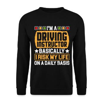 I'm A Driving Instructor Funny Driving Teacher - Unisex Sweatshirt - black - Front - Alina (178cm) & Michal (187cm)