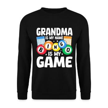 Mamie c’est mon nom bingo c’est mon jeu Bingo drôle - Sweat-shirt Unisexe - noir - Devant - Alina (178cm) & Michal (187cm)
