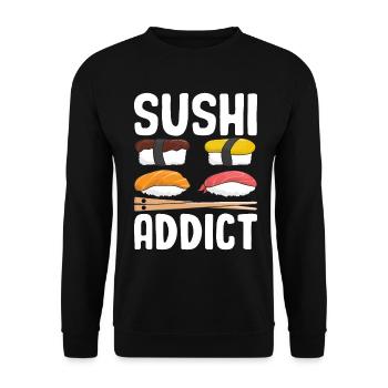 Sushi Addict Drôle Cuisine japonaise Sushi Fruits de mer - Sweat-shirt Unisexe - noir - Devant - Alina (178cm) & Michal (187cm)