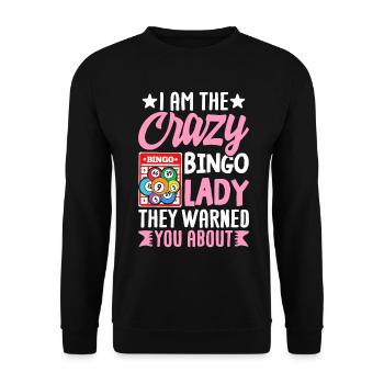 Je suis la folle de bingo Lady Bingo drôle - Sweat-shirt Unisexe - noir - Devant - Alina (178cm) & Michal (187cm)