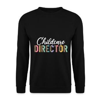 Leiterin der Kinderbetreuung Half Leopard Funny Daycare - Unisex Pullover - Schwarz - Vorne - Alina (178cm) & Michal (187cm)