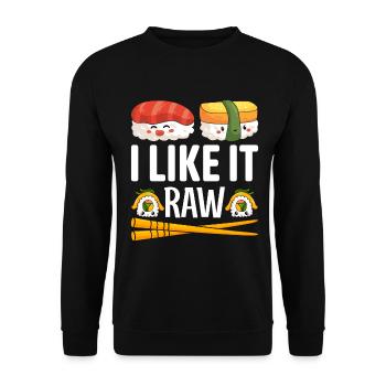 Amateur de sushis drôle Nourriture japonaise drôle Sushi - Sweat-shirt Unisexe - noir - Devant - Alina (178cm) & Michal (187cm)