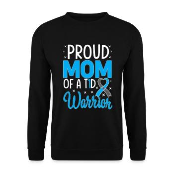 Stolze Mutter Einer T1D Warrior Blue Ribbon Diabetes - Unisex Pullover - Schwarz - Vorne - Alina (178cm) & Michal (187cm)