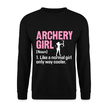 Archery Girl Funny Definition Archery Arrow Bow - Unisex Sweatshirt - black - Front - Alina (178cm) & Michal (187cm)