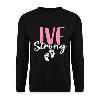 IVF Strong Funny Infertility Egg Retrieval - Unisex Sweatshirt - black - Front - Alina (178cm) & Michal (187cm)
