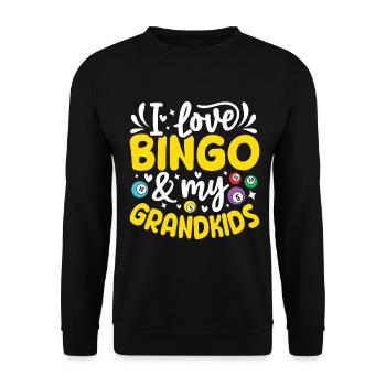 I Love Bingo And My Grandkids Funny Gambling - Unisex Sweatshirt - black - Front - Alina (178cm) & Michal (187cm)