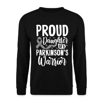 Parkinsons Warrior Proud Daughter Silver Ribbon - Unisex Sweatshirt - black - Front - Alina (178cm) & Michal (187cm)