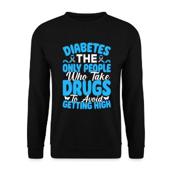 Lustiger Diabetiker T1D Nutzloser Bauchspeicheldrüse Diabetes - Unisex Pullover - Schwarz - Vorne - Alina (178cm) & Michal (187cm)