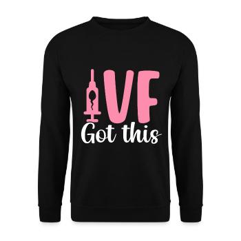 IVF Got This Funny One In Eight IVF Infertility - Unisex Sweatshirt - black - Front - Alina (178cm) & Michal (187cm)